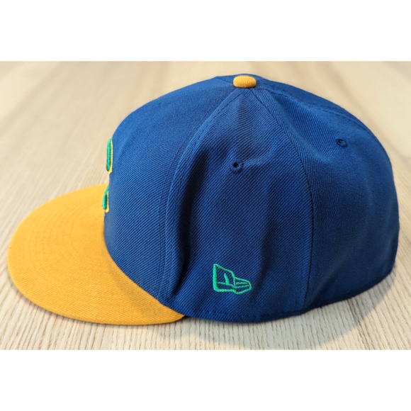 New Era 59Fifty Chicago Cubs Hat Fitted Cap 7-3/8 Rare Colorway Blue Gold Green - Picture 7 of 12